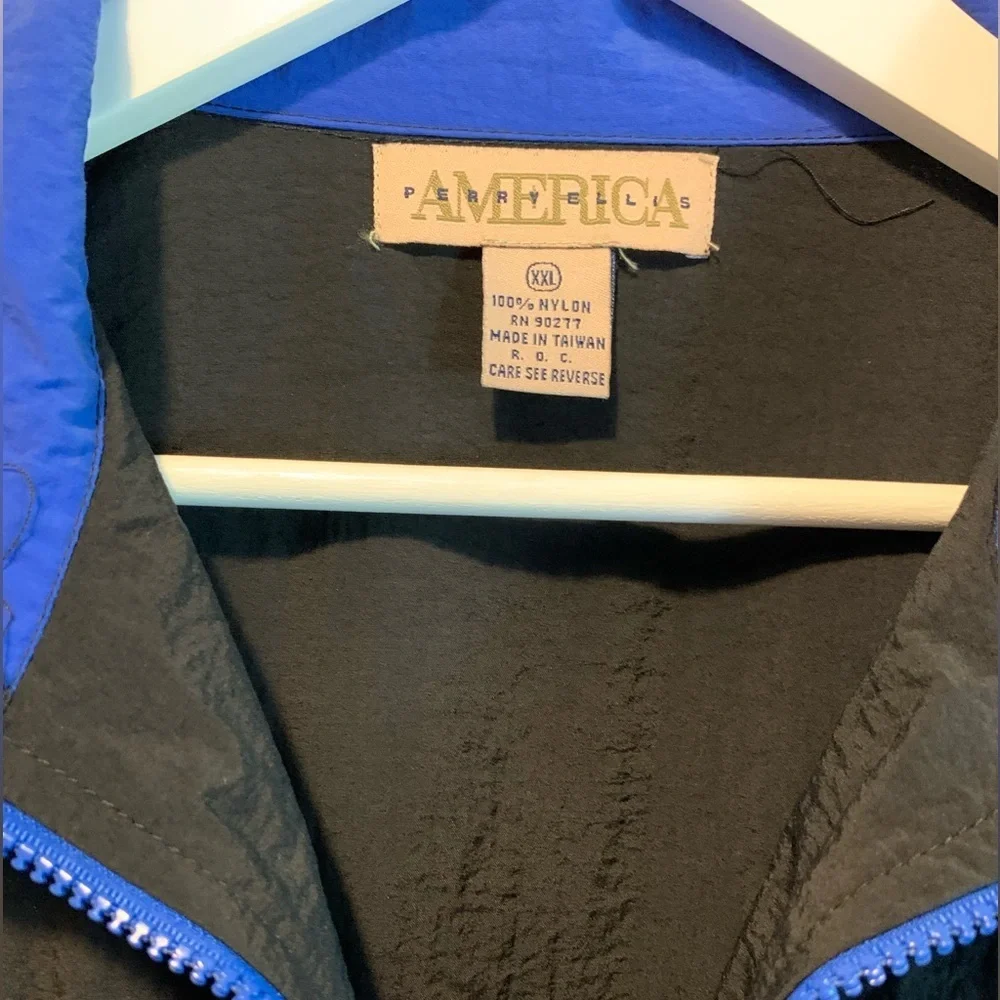 🧥 Perry Ellis America Vintage Half Zip Windbreaker Pullover Jacket XXL - Picture 3 of 5